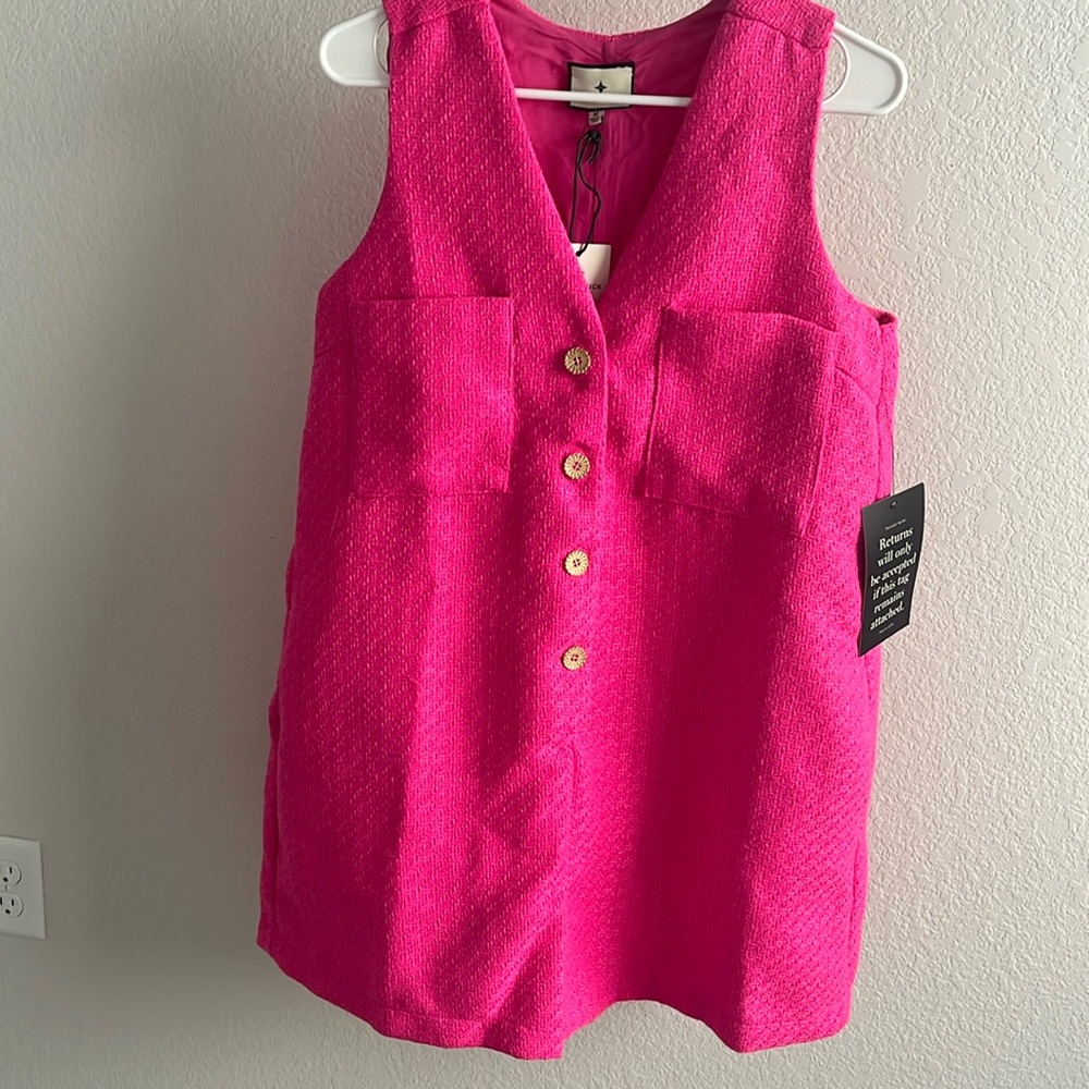 TUCKERNUCK hot pink myla textured romper
